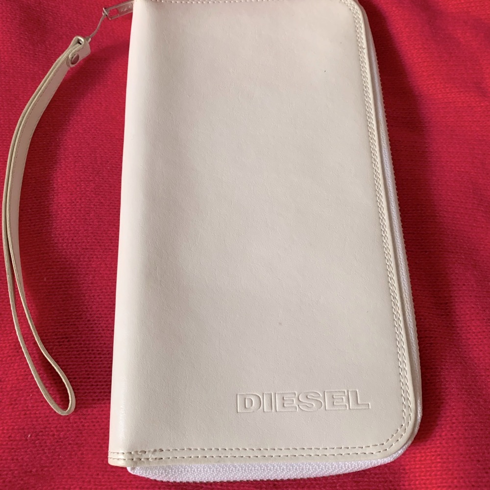 Diesel White Wristlet Clutch